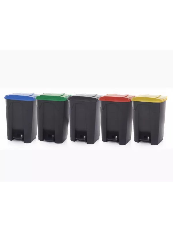 GPC Non Contact Pedal Bin with Coloured Lids - 80 Litres
